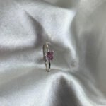 Pure Silver Pink Heart Promise Ring for Her